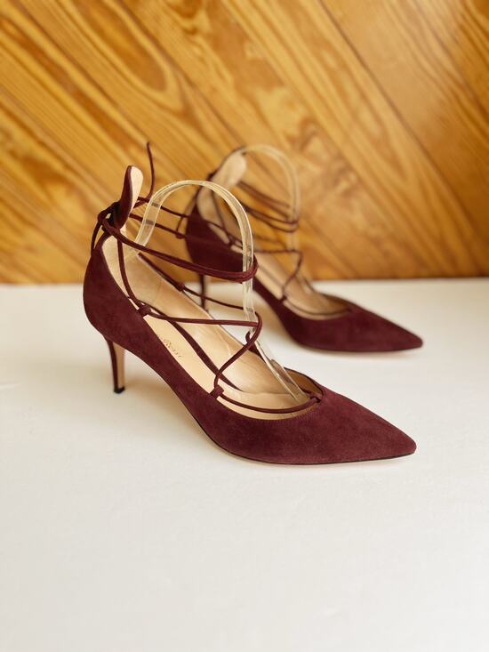 Gianvito Rossi Shoes - Gianvitto Rossi Femi 100mm Lace Up Suede Heels EU 41